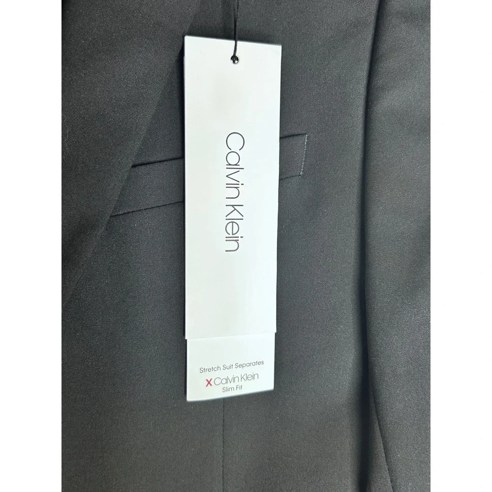 NWT. Calvin Klein X Slim Fit Stretch Suit Separate Blazer Black 44R MLBI17SWX087